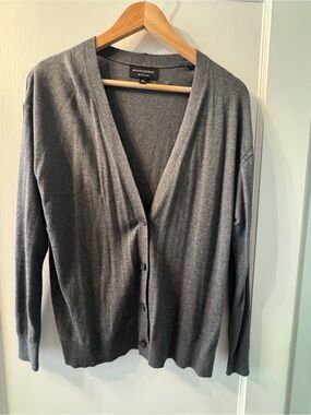 Banana Republic Charcoal Gray V-Neck Button Front Cardigan
